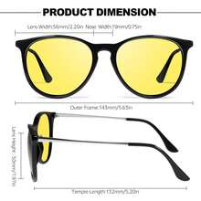 SIPHEW 夜视眼镜 防眩光 驾驶用偏光黄色夜间眼镜 UV400 防护 IF8859 女士沙滩配饰 太阳镜 太阳镜 遮阳镜 时尚基本款 适合毛衣 牛仔裤 运动裤 连帽衫 夹克 连衣裙和长袖衬衫 - 彩色 - 查看 4