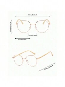 1副女士高档学生圆脸展示镜平面无度数眼镜素框，适用于电脑、阅读、游戏、电视和手机 - 彩色 - 查看 8