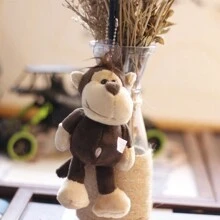 Jungle Animal Mini Doll Tiger Lion Elephant Monkey Cow Plush Doll, Christmas Pendant, Backpack Pendant, Car Pendant - Multicolor - View 3