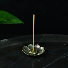 1 莲花香炉 莲花线香座 香炉 室内香盘 香炉 金属香炉 - 彩色 - 查看 16