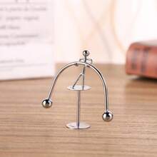 1 件创意平衡球动能举重趣味铁艺装饰小礼物，微型平衡人物桌面装饰 - A銀灰色 - 查看 5