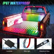 Automotive Low Light Neon Lights, LED Multi-Color Flexible Strips, RGB Remote Control/Application Control, Automotive Chassis Decoration, Atmosphere Lights, Car Bottom Light Strips - 彩色 - 查看 2
