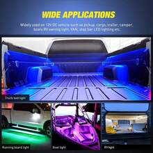 Automotive Low Light Neon Lights, LED Multi-Color Flexible Strips, RGB Remote Control/Application Control, Automotive Chassis Decoration, Atmosphere Lights, Car Bottom Light Strips - 彩色 - 查看 3