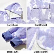Krifey Wearable Blanket Hoodie, Oversized Sherpa Hooded As Birthday Gifts For Mom Women Girlfriend Men, Cozy Sweatshirt With Giant Pocket - Purple Cloud - View 5