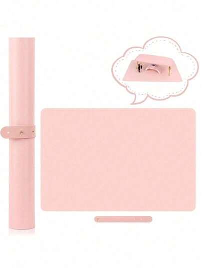 1 件美甲桌垫，PU 可洗可折叠指甲油扶手腕托垫，适用于美甲教练美甲护理美甲沙龙工具，可折叠美甲手垫，适用于美甲扶手垫，柔软超细纤维皮革美甲垫，修甲垫，修甲桌垫，美甲师沙龙家用桌垫，两种颜色按钮随机发货