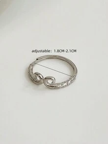 1 件时尚复古中国风 S925 纯银孙悟空头饰可调节戒指，精致独特的设计，高端男女通用，适合日常、派对和聚会佩戴，优质珠宝 - 銀色 - 查看 4