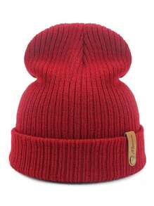 Mũ len dệt kim dày ấm áp thường ngày cho cả nam và nữ, mũ len Hip-Hop Skullies màu trơn, mũ mùa đông - Nhiều màu - Xem 10