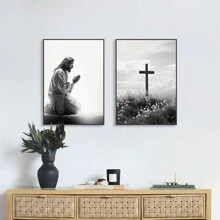 FajerminArt 1pc Black And White Jesus Faith Poster, Modern Wall Art,For Living Room & Bedroom Decor,No Frame,Canvas - Multicolor - View 7