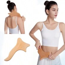 1 dụng cụ massage bằng gỗ, con lăn lưng, máy massage điểm kích hoạt, massage toàn thân, dụng cụ massage lưng giúp giảm đau cơ - Màu be - Xem 16