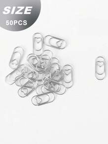 miwoo 50pcs Solid Paper Clip, Minimalist Iron Mini Nonskid Paper Clip For Office, School Back To School,Back To School,School Supplies