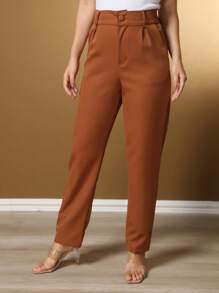 Women's Pants/Tailored Pants/Basic Pants/Elegant Pants/Skinny Pants/Blogger Pants/Fashion Pants - 咖啡棕 - 查看 3