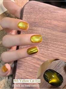 MISS SHAKA 万圣节圣诞风格美甲增强恶魔猫眼凝胶指甲油2024新款秋冬流行玻璃珠蓝黑色秋季猫眼凝胶美甲店专属家居DIY指甲设计女士女生美甲用品 - 彩色 - 查看 15