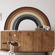 1 Bộ (2 Chiếc) Miếng Dán Tường Hình Trái Tim Cầu Vồng Sáng Tạo Lâu Đài Mây Mặt Trời Trang Trí Nhà Cửa - Nhiều màu - Xem 2