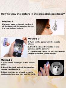 1PC Heart Projection Photo Necklace, Minimalist Projection Pendant For Women, Memorial Photo Necklace, Anniversary Gifts, Birthday Gifts For Her,Thanksgiving Gifts, Christmas Gifts