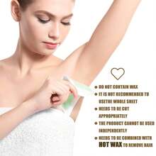 50-100 片无纺布脱毛蜡条，适用于皮肤、身体、面部、比基尼线的脱毛，适合女性和男性 - 手臂、腿部、腋下、眉毛 - 白色 - 查看 2