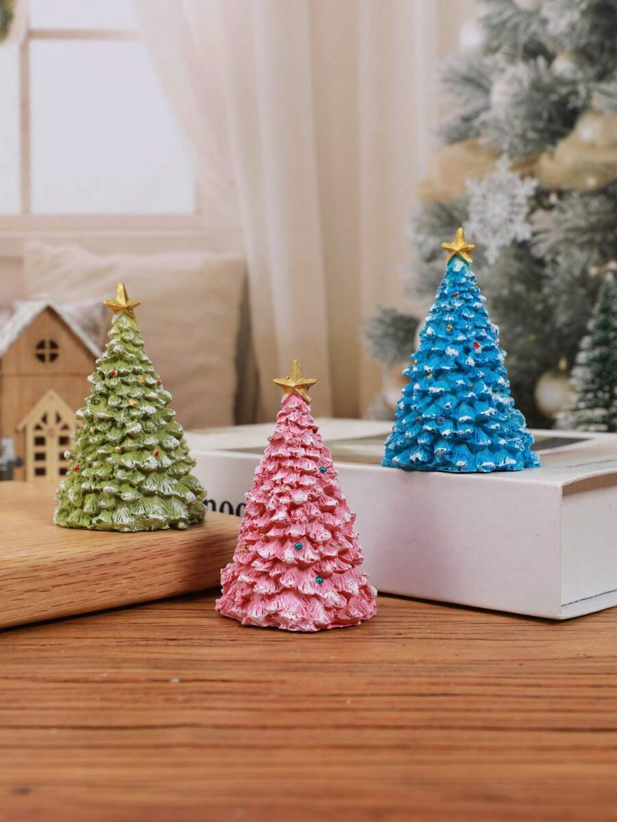 1pc Resin Christmas Tree Decor Ornament, Home Decoration For Christmas Holiday,Christmas
