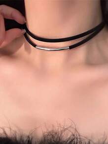 1 szt. Spersonalizowany naszyjnik choker w stylu punk rockowym z czarnej skóry dla fajnych akcesoriów imprezowych dla dziewczyn