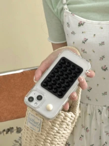 1 件/套透明气囊防摔材料 + 果冻吸盘手机支架保护壳，兼容 iPhone 15 Pro Max/15 Pro/15/14 Pro Max/14 Pro/14/13 Pro/13/12/11 XR、三星 Galaxy A14/A12/A15/A32/A33/A24/A50/A53/S20/S21/S22/S23/S24/S24+ - 彩色 - 查看 3