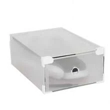 20X Clear Plastic Shoe Storage Boxes Drawer Stackable Foldable Durable Organiser