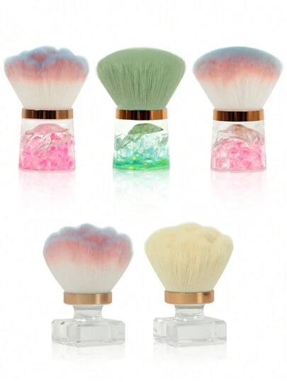 1 cọ trang điểm móng chuyên nghiệp đầu nấm tròn/hình hoa, cọ làm sạch bột gel, cọ trang điểm đầu nấm hình hoa hồng để loại bỏ bột móng, dụng cụ làm sạch bột đánh bóng, phụ kiện làm móng nghệ thuật.