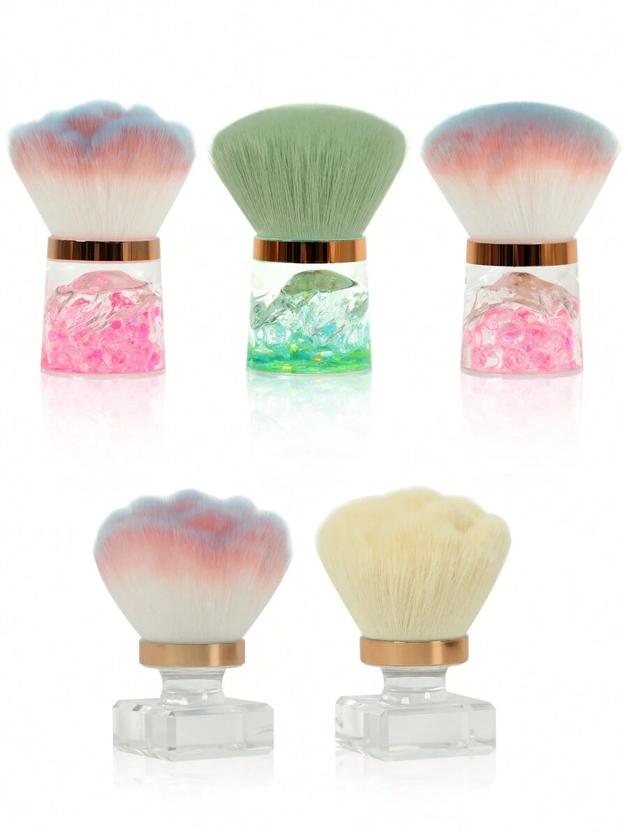 1 cọ trang điểm móng chuyên nghiệp đầu nấm tròn/hình hoa, cọ làm sạch bột gel, cọ trang điểm đầu nấm hình hoa hồng để loại bỏ bột móng, dụng cụ làm sạch bột đánh bóng, phụ kiện làm móng nghệ thuật. - Nhiều màu - Xem 1