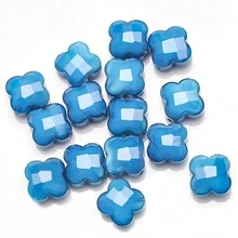 30 hạt pha lê hình cỏ ba lá 4 lá màu ngọc bích 12mm khắc tinh thể có lỗ ở giữa dùng làm phụ kiện trang sức DIY - Cỏ bốn lá ngàn hoa - Xem 20