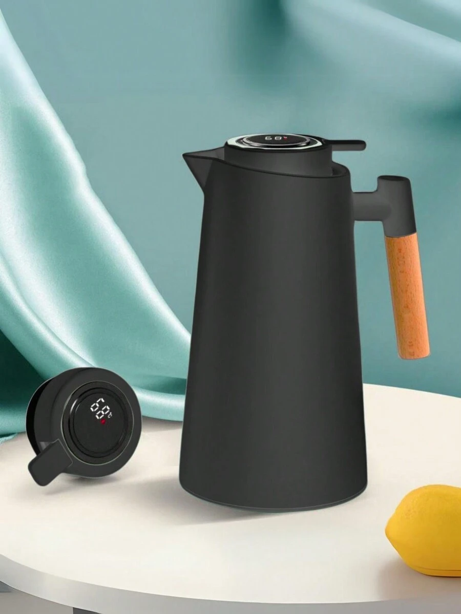 1L Thermal Bottle With LED Digital Temperature Sensor – Stainless Steel, Keeps Drinks Cold/Hot, Smart Display - 黑色 - 查看 1