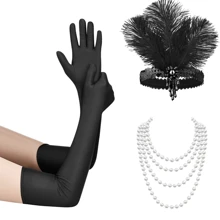 6 件 1920 年代复古了不起的盖茨比女士装扮配饰套装茶会化妆舞会配饰母亲节礼物教师礼物派对舞会配饰带人造羽毛头带万圣节 - 多色 - 查看 21