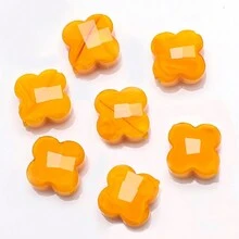 30 hạt pha lê hình cỏ ba lá 4 lá màu ngọc bích 12mm khắc tinh thể có lỗ ở giữa dùng làm phụ kiện trang sức DIY - Cỏ bốn lá ngàn hoa - Xem 11