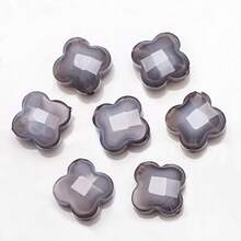 30 hạt pha lê hình cỏ ba lá 4 lá màu ngọc bích 12mm khắc tinh thể có lỗ ở giữa dùng làm phụ kiện trang sức DIY - Cỏ bốn lá ngàn hoa - Xem 9