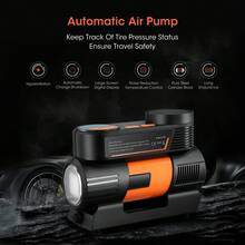 Tire Inflator Air Compressor: 2X Fast Heavy-Duty Truck Tire Pump Portable 12V Digital Tire Inflator With Digital Pressure Gauge, Memory Function, 1-Minute Inflation, LED Light - Black - View 2