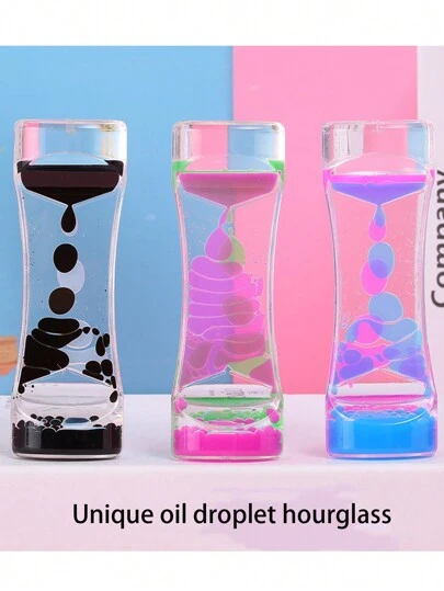 独特的双色液体运动沙漏，亚克力桌面创意玩具，成人圣诞礼物，油灰，爱好
