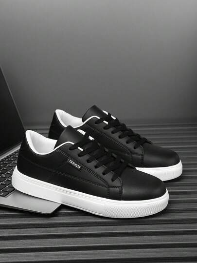 Men's Simple Versatile Front Lace-Up Patchwork Casual Low-Top Sneakers, Outdoor Comfortable Sports Casual Shoes