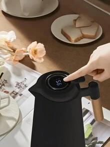 1L Thermal Bottle With LED Digital Temperature Sensor – Stainless Steel, Keeps Drinks Cold/Hot, Smart Display - 黑色 - 查看 3