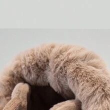 Baseball Cap With Charming Fluffy Patchwork, Suitable For All Seasons - Beige - View 4