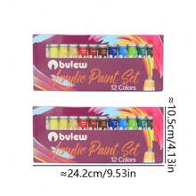 BVIEW 12pcs Mixed Color Acrylic Paint - Multicolor - View 8