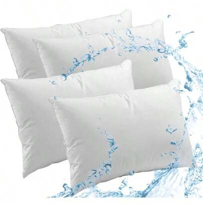 Kit 4 Capa Travesseiro Impermeável 50 x 70 CM com Zíper Fronha Travesseiro