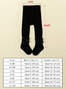 1pc Baby Girls Bow Decor Basic Leggings, Cute & Comfortable For Outdoor Activities, Suitable For All Seasons