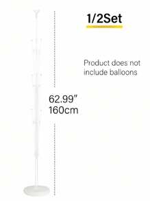 160 厘米气球支架气球柱支架套件气球夹气球支架适用于地板或桌面，带可充水底座气球打结工具适用于毕业生日婚礼圣诞派对 1/2 套 - 無色 - 查看 11