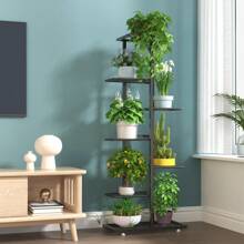 1pc 7-Tier Metal Flower Pot Stand Plant Display Rack, Sala de estar e varanda Parede Canto Armazenamento e Decoração