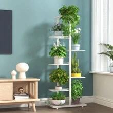 1pc 7-Tier Metal Flower Pot Stand Plant Display Rack, Sala de estar e varanda Parede Canto Armazenamento e Decoração