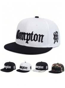 1 pieza Gorra de béisbol para hombre Compton con bordado de letras, estilo callejero de hip-hop deportivo al aire libre - camuflaje - Ver 10