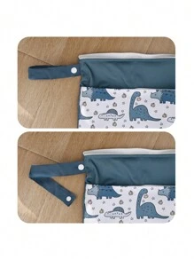 1 件防水可重复使用湿袋干湿袋适用于婴儿布尿布和吸奶器零件，带两个拉链口袋和手柄，海滩泳池健身包婴儿车瑜伽洗漱用品日托收纳袋适用于泳衣湿衣服婴儿淋浴家庭装饰礼物