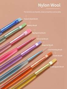 annies 8 件套多巴胺美甲刷，凝胶抛光衬里细节刷，适用于指甲彩绘、渐变、印花、构造 - 彩色 - 查看 7