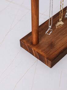 1件胡桃木色铁钩时尚项链展示架 - 优雅珠宝店配件项链收纳架，适用于时尚家居珠宝收纳，非常适合返校季、节日礼物创意、圣诞节、感恩节、新年和情人节庆祝活动，以别致而实用的设计提升您的珠宝展示效果，是展示项链和收纳您的收藏的理想之选 - 免费，是时尚爱好者和珠宝爱好者的必备之选。