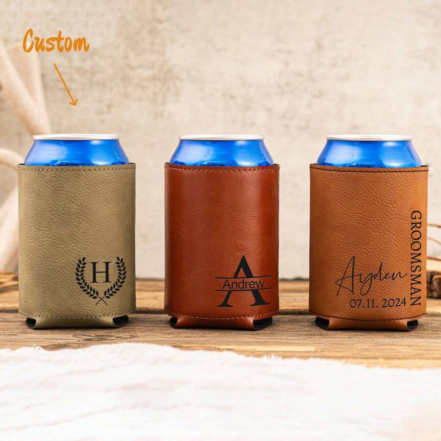Portabotellas grabados, regalos de enfriador de latas para padrinos de boda, regalos para la fiesta de la boda, regalo de propuesta para el mejor hombre, regalos personalizados para hombres, ideas de regalos para padrinos de boda, botella de agua multifuncional, ajustable, reutilizable, ornamental, fácil de limpiar, elegante, adorable, de alta calidad, moderno, colorido, personalizado, único, regalos ideales para él, regalos ideales para ella, novia, padre, novio, familia, madre, amigos, hijo, hija, cocina, comedor, baño, sala de estar, dormitorio, escuela, oficina, sala de té, hogar, jardín, listo para el brunch, ambiente cálido, hogar y vida, accesorios personalizados para botellas y tazas de agua - Multicolor - Ver 1