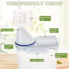 Plastic Laundry Detergent Dispenser With Lid - Leak-Proof, Sealed Storage Container For Powder & Liquid Soap, Dual Measurement Units, Manual Operation - Multicolor - View 5