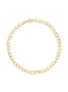 Pulseira Feminina Elo Corações vazados Banhado a Prata 925 Legítima / Ouro 18k 3mm
