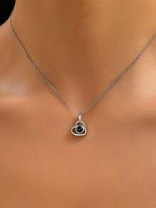 1PC Heart Projection Photo Necklace, Minimalist Projection Pendant For Women, Memorial Photo Necklace, Anniversary Gifts, Birthday Gifts For Her,Thanksgiving Gifts, Christmas Gifts