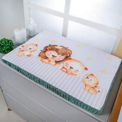 TROCADOR DE COMODA PARA BEBÊ TROCA DE FRALDA COM ESPUMA E PLÁSTICO - LEÃOZINHO